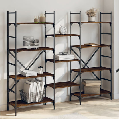 Libreria Rovere Marrone 160x28,5x136,5 cm in Legno Multistrato | homemem39