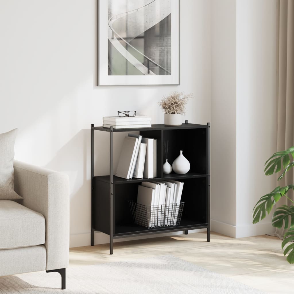 Libreria Nera 72x28x77,5 cm in Legno Multistrato | homemem39