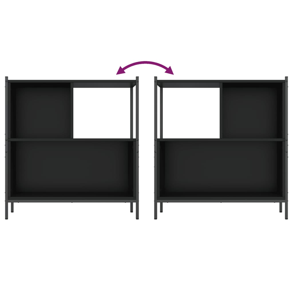 Libreria Nera 72x28x77,5 cm in Legno Multistrato | homemem39