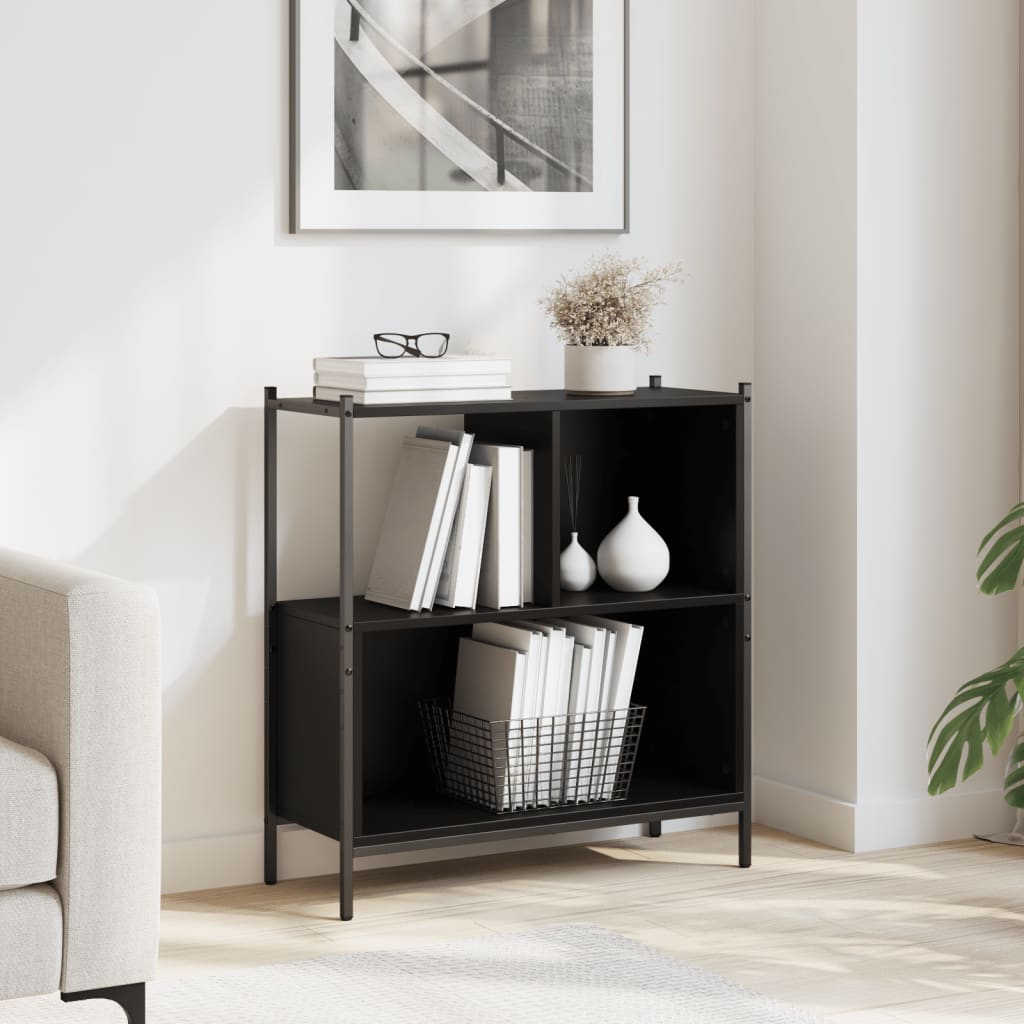 Libreria Nera 72x28x77,5 cm in Legno Multistrato | homemem39