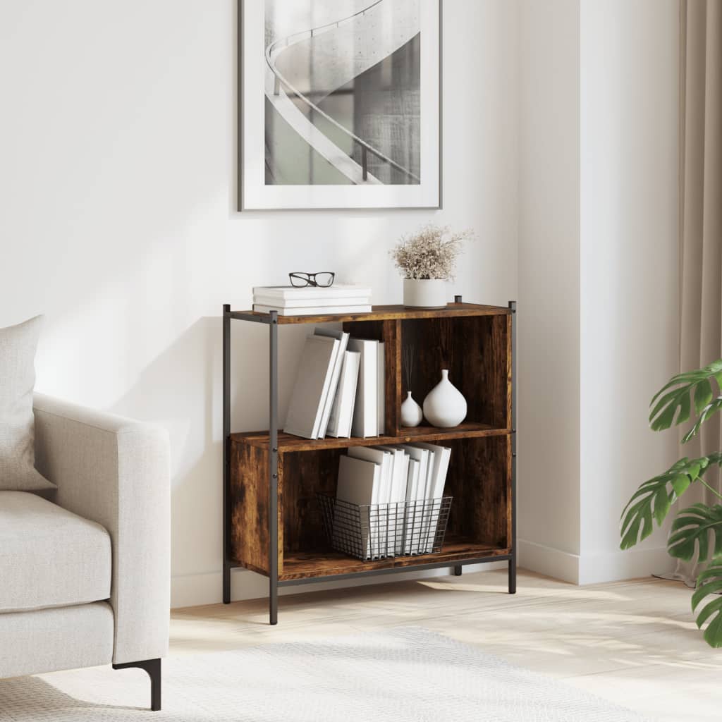 Libreria Rovere Fumo 72x28x77,5 cm in Legno Multistrato | homemem39