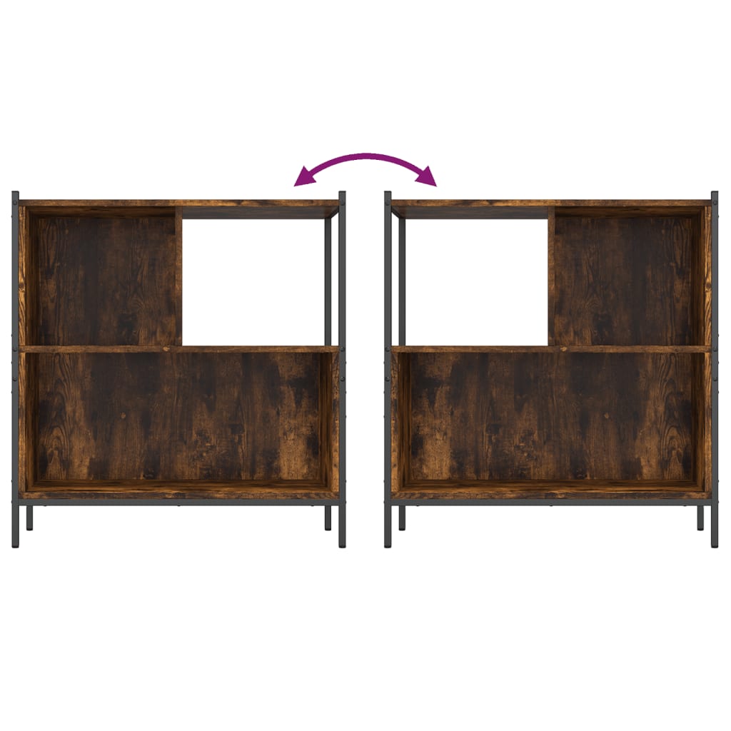 Libreria Rovere Fumo 72x28x77,5 cm in Legno Multistrato | homemem39