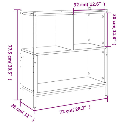 Libreria Rovere Fumo 72x28x77,5 cm in Legno Multistrato | homemem39