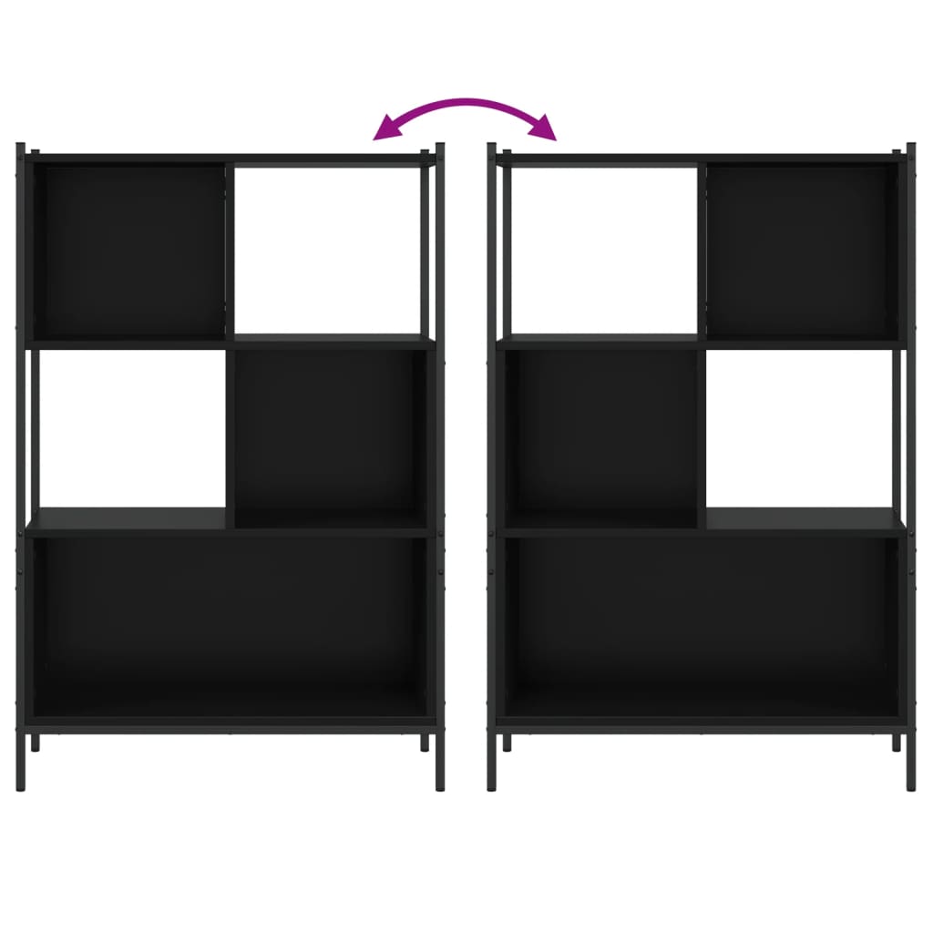 Libreria Nera 72x28x109 cm in Legno Multistrato | homemem39