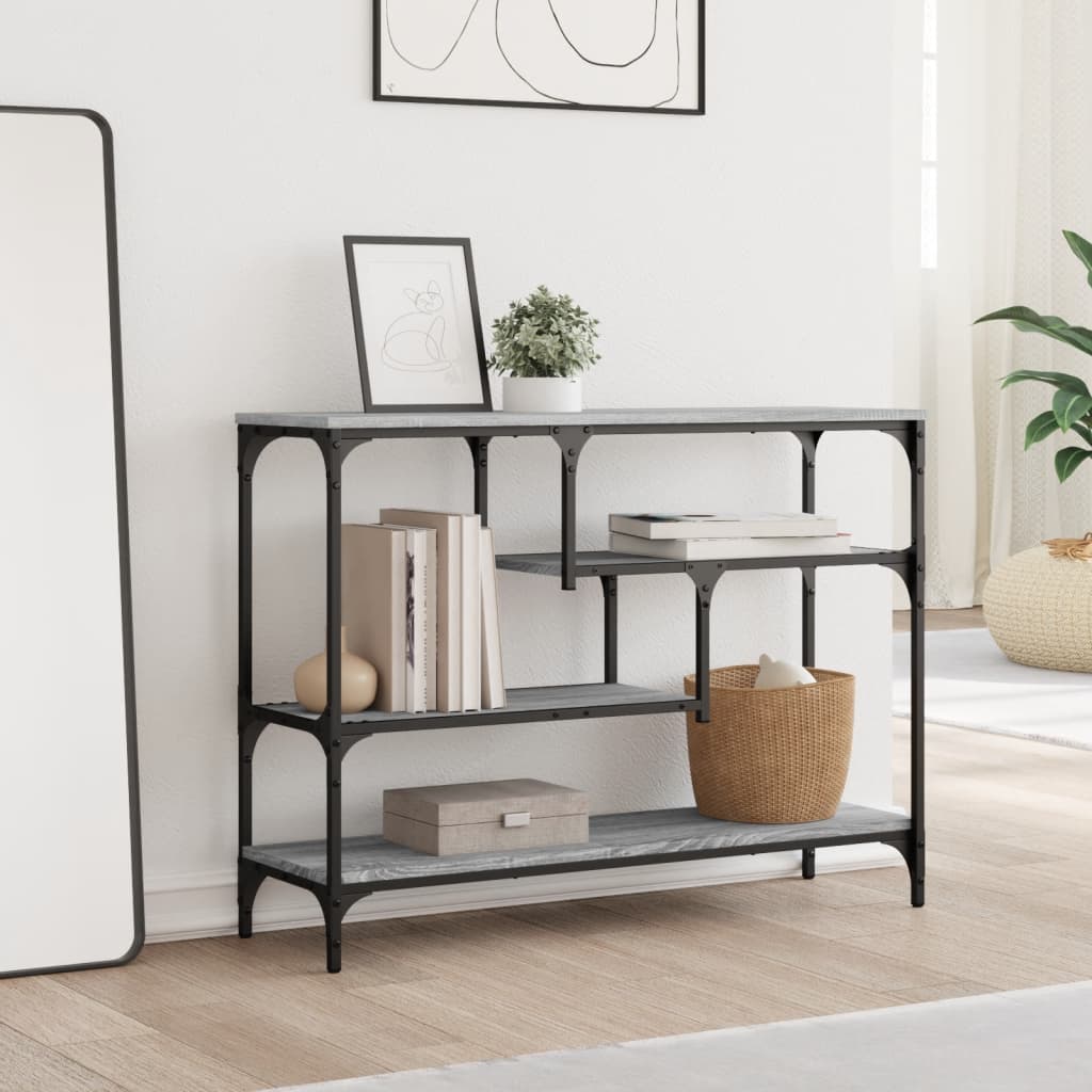 Tavolino Consolle Grigio Sonoma 100x30x75 cm Legno Multistrato - homemem39