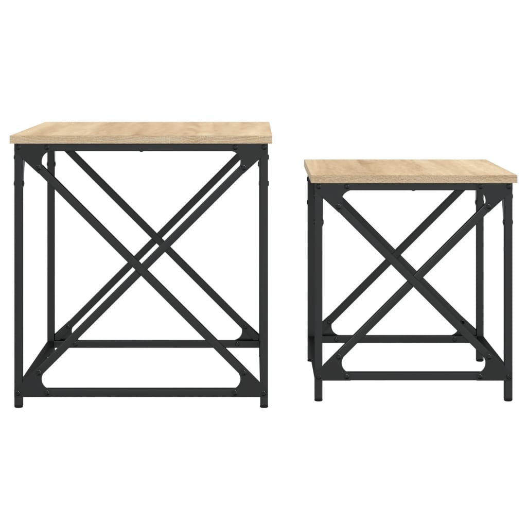 Tavolini Impilabili 2 pz Rovere Sonoma in Legno Multistrato | homemem39