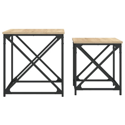 Tavolini Impilabili 2 pz Rovere Sonoma in Legno Multistrato | homemem39