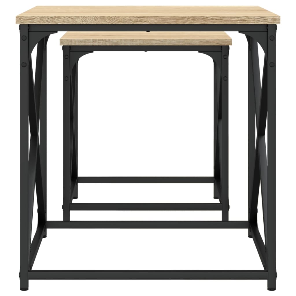 Tavolini Impilabili 2 pz Rovere Sonoma in Legno Multistrato | homemem39