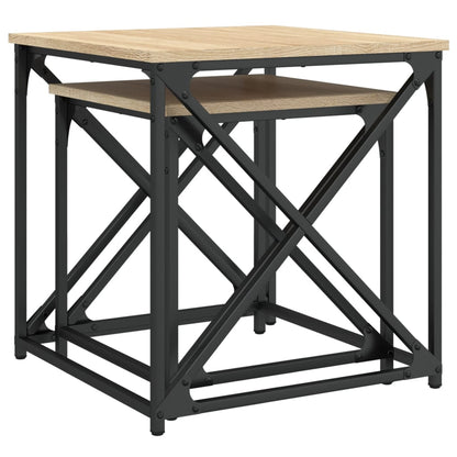 Tavolini Impilabili 2 pz Rovere Sonoma in Legno Multistrato | homemem39