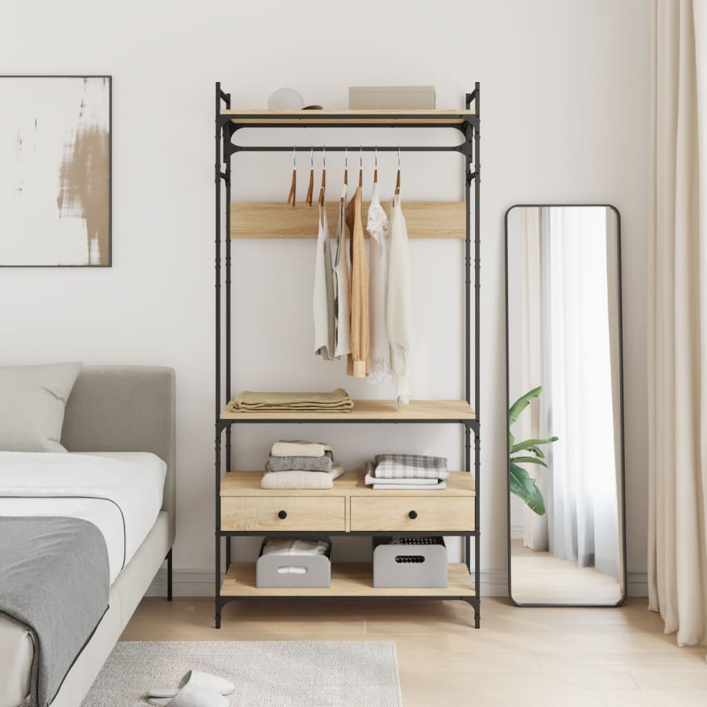 Armadio Cassetti Rovere Sonoma 89x39x184,5 cm Legno Multistrato - homemem39