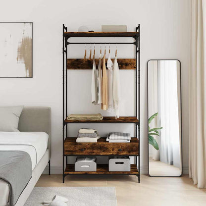 Armadio Cassetti Rovere Fumo 89x39x184,5 cm Legno Multistrato | homemem39