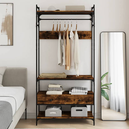 Armadio Cassetti Rovere Fumo 89x39x184,5 cm Legno Multistrato | homemem39