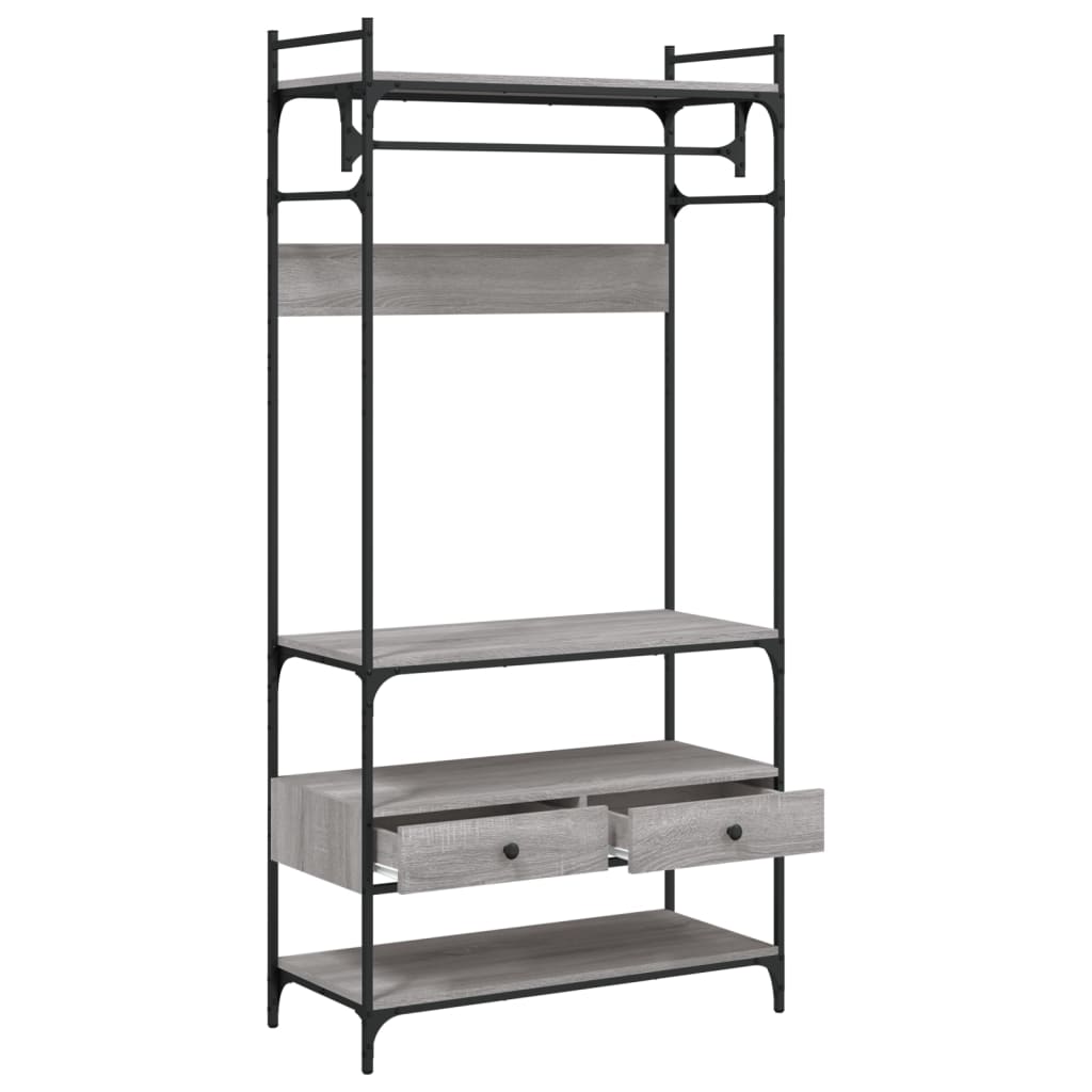 Armadio Cassetti Grigio Sonoma 89x39x184,5 cm Legno Multistrato - homemem39