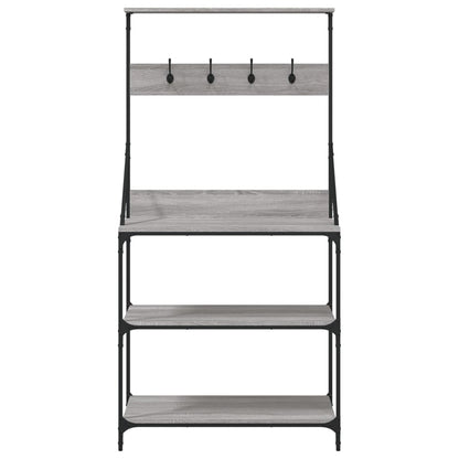 Scaffale Cucina Ganci 4 Ripiani Grigio Sonoma Legno Multistrato - homemem39