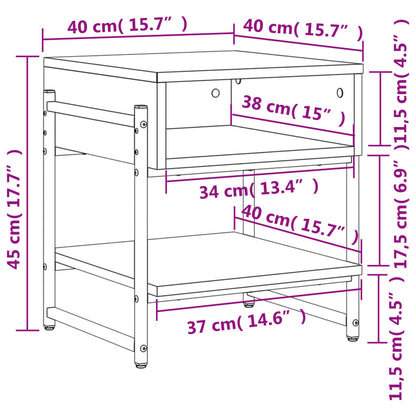 Tavolino da Salotto Rovere Fumo 40x40x45 cm Legno Multistrato | homemem39