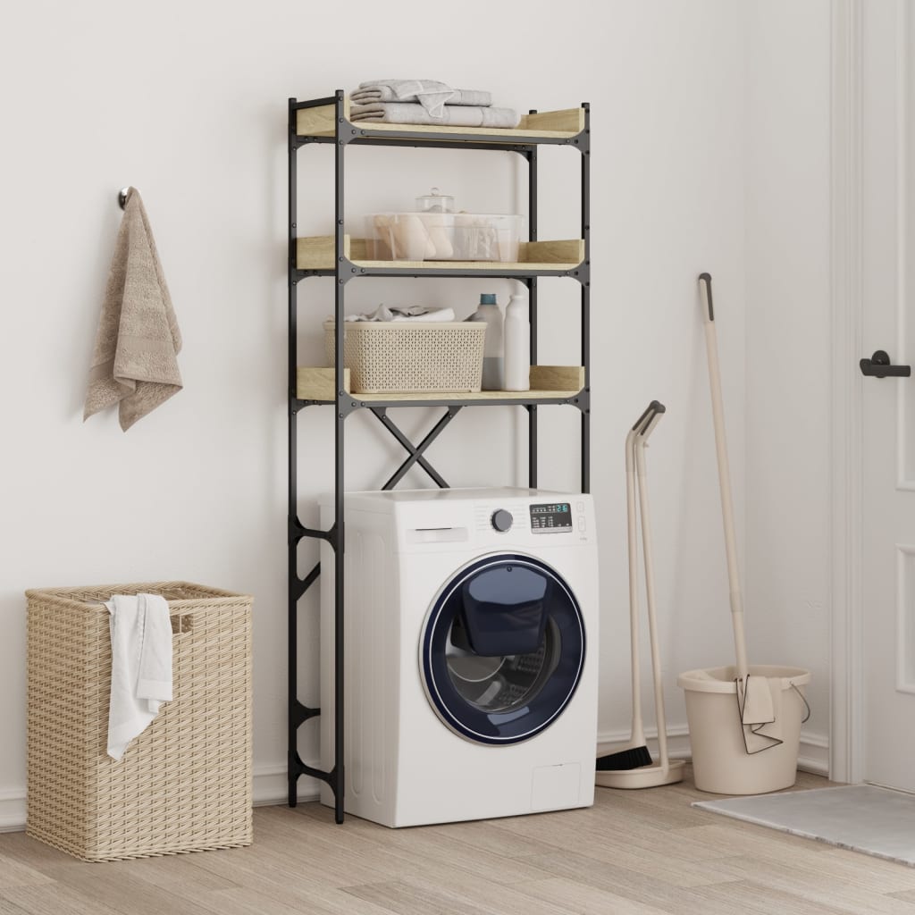 Scaffale per Lavatrice Rovere Sonoma 67x25x163 cm Multistrato | homemem39