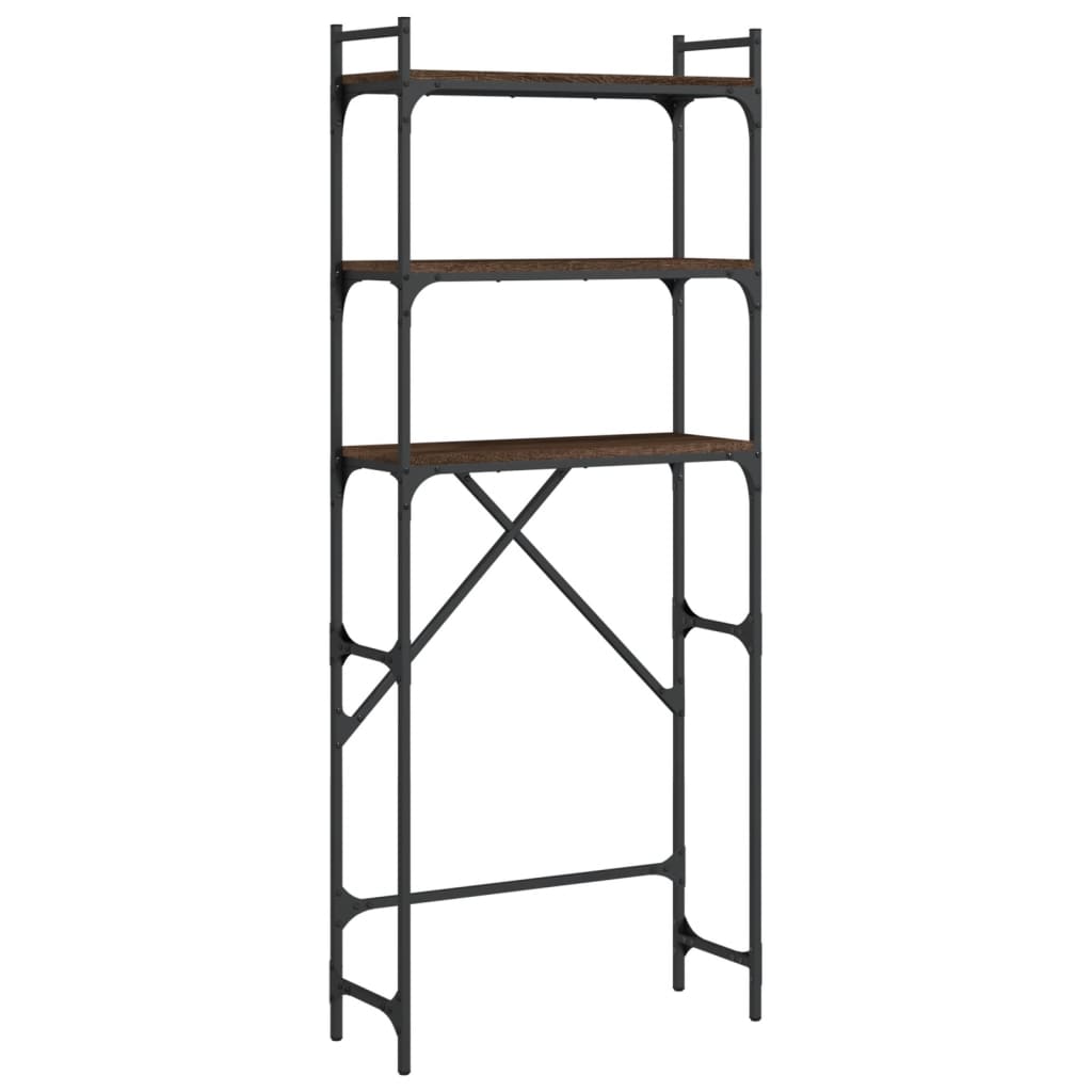 Scaffale per Lavatrice Rovere Marrone 67x25x163 cm Multistrato - homemem39