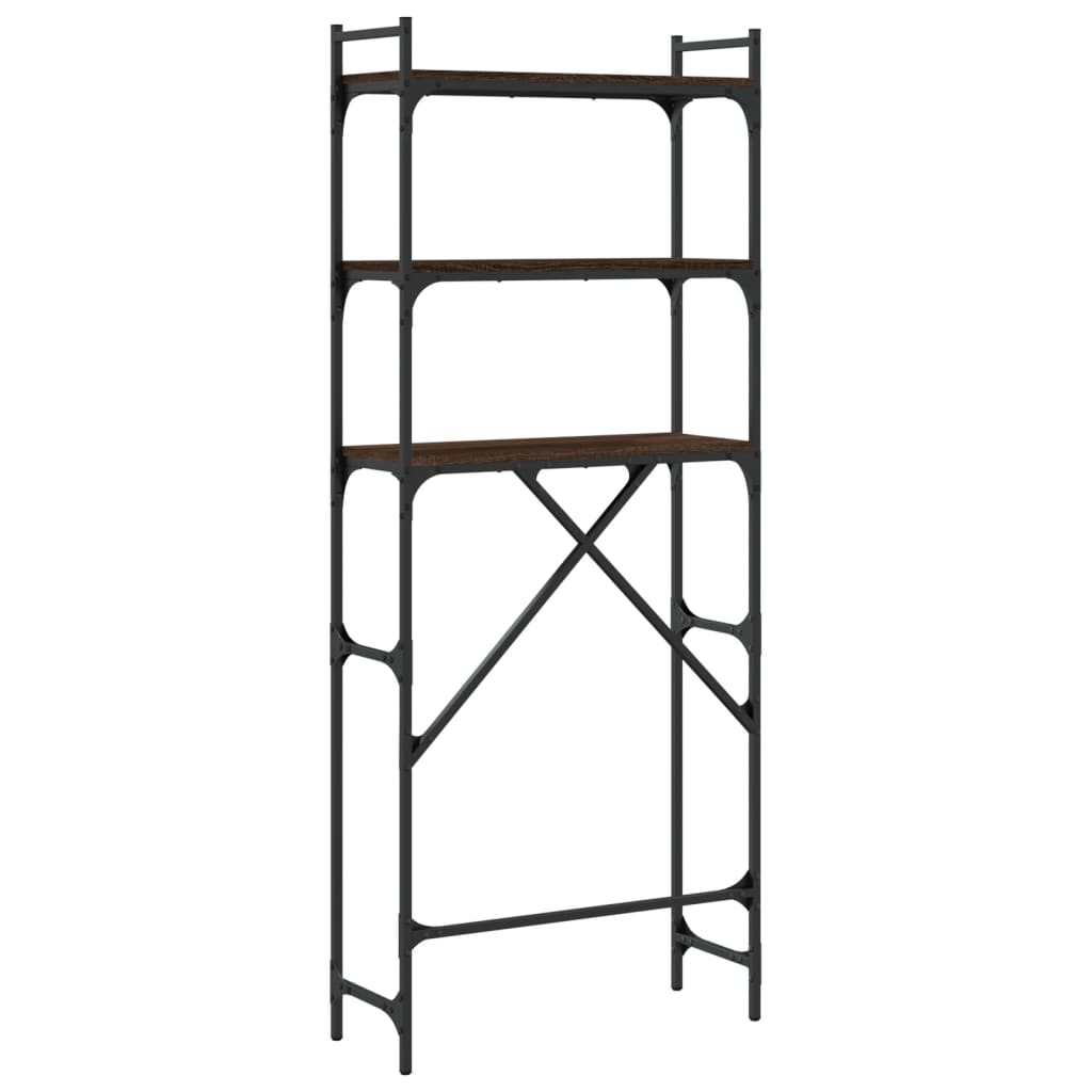 Scaffale per Lavatrice Rovere Marrone 67x25x163 cm Multistrato - homemem39