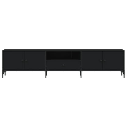 Mobile TV con Cassetto Nero 200x25x44 cm in Legno Multistrato - homemem39