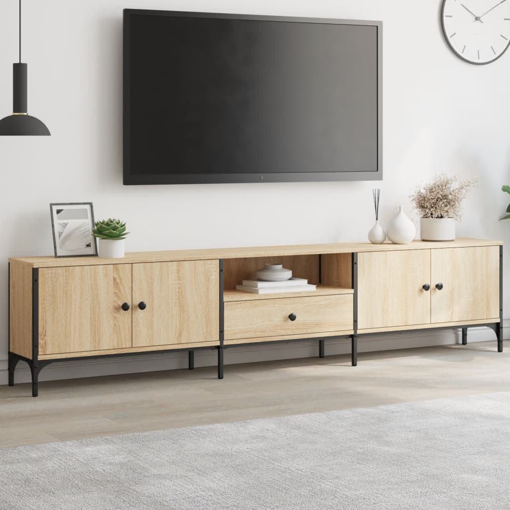 Mobile TV Cassetto Rovere Sonoma 200x25x44 cm Legno Multistrato - homemem39