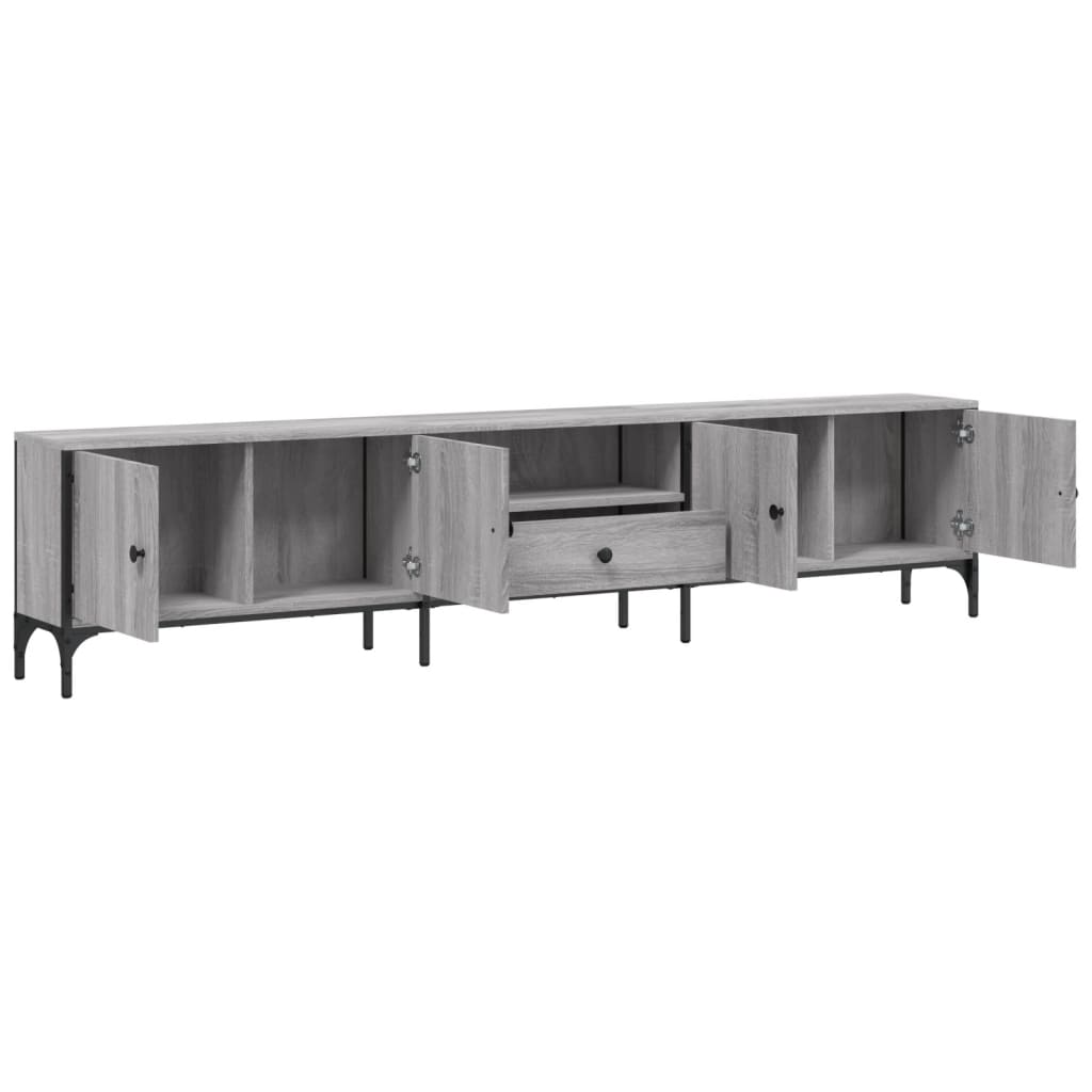 Mobile TV Cassetto Grigio Sonoma 200x25x44 cm Legno Multistrato - homemem39