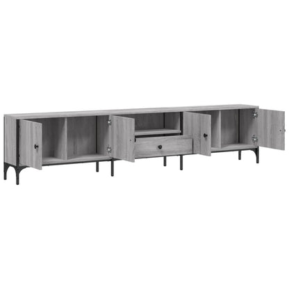 Mobile TV Cassetto Grigio Sonoma 200x25x44 cm Legno Multistrato - homemem39