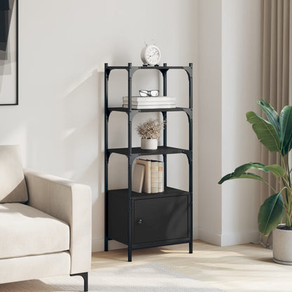 Libreria a 3 Ripiani Nera 41x30x109,5 cm in Legno Multistrato | homemem39