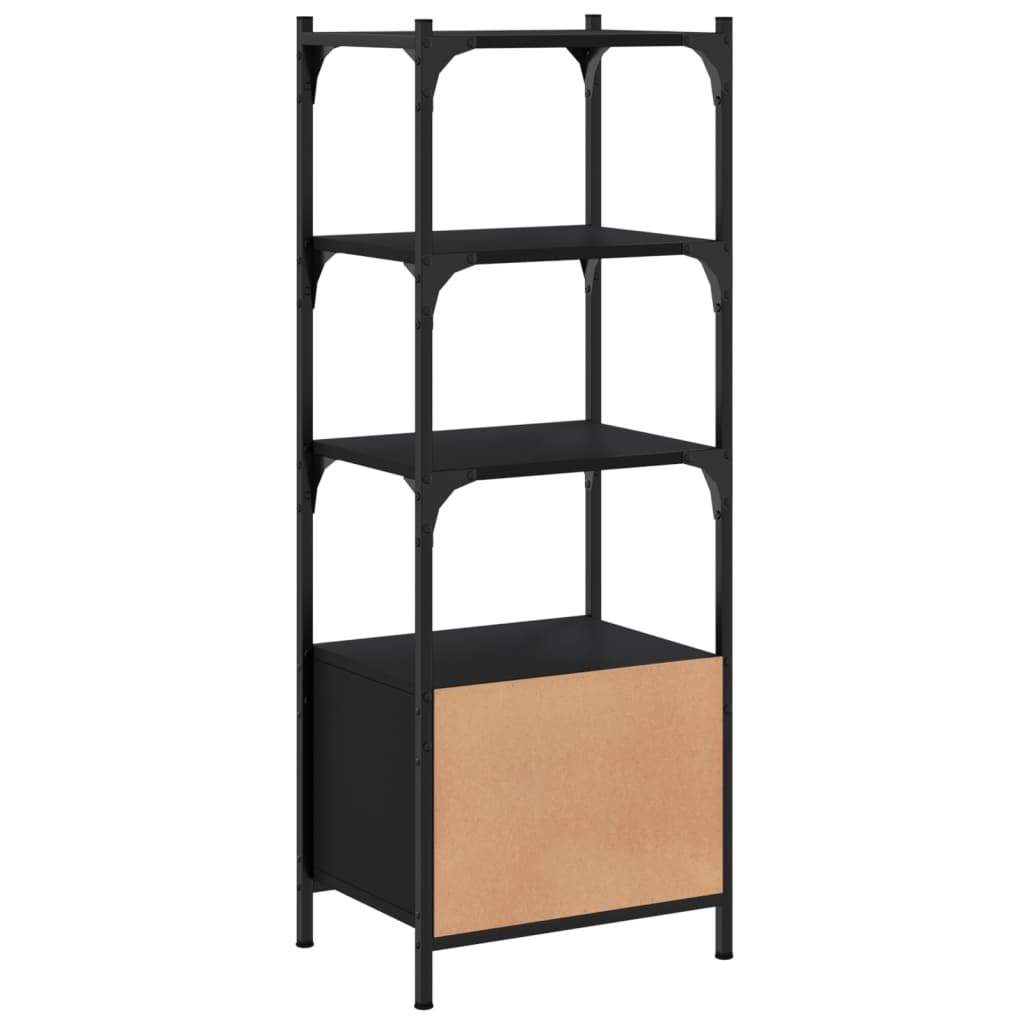 Libreria a 3 Ripiani Nera 41x30x109,5 cm in Legno Multistrato | homemem39