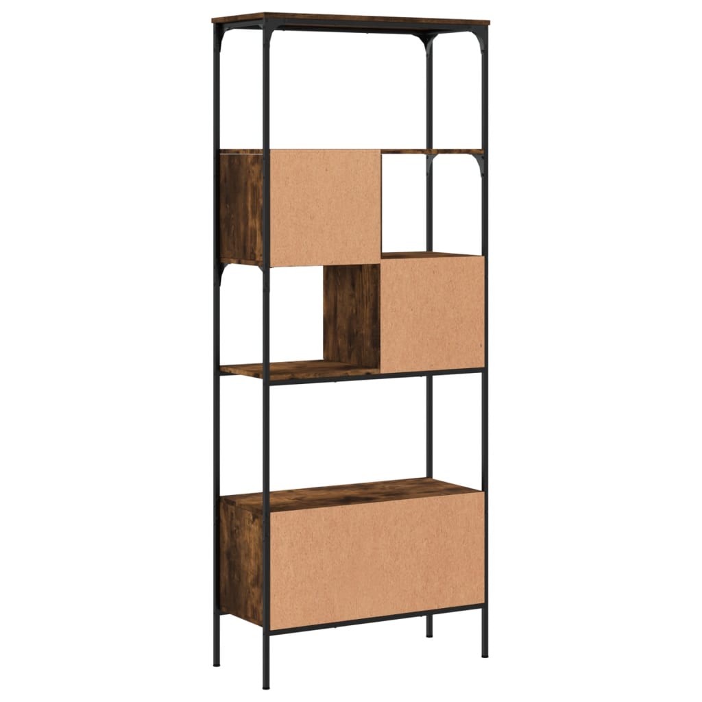 Libreria 5 Ripiani Rovere Fumo 76x33x188,5 cm Legno Multistrato | homemem39