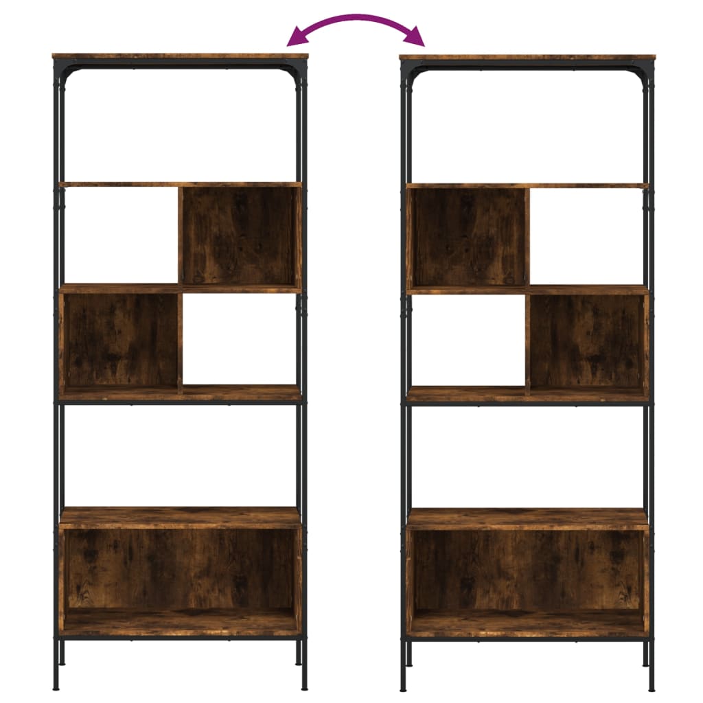 Libreria 5 Ripiani Rovere Fumo 76x33x188,5 cm Legno Multistrato | homemem39