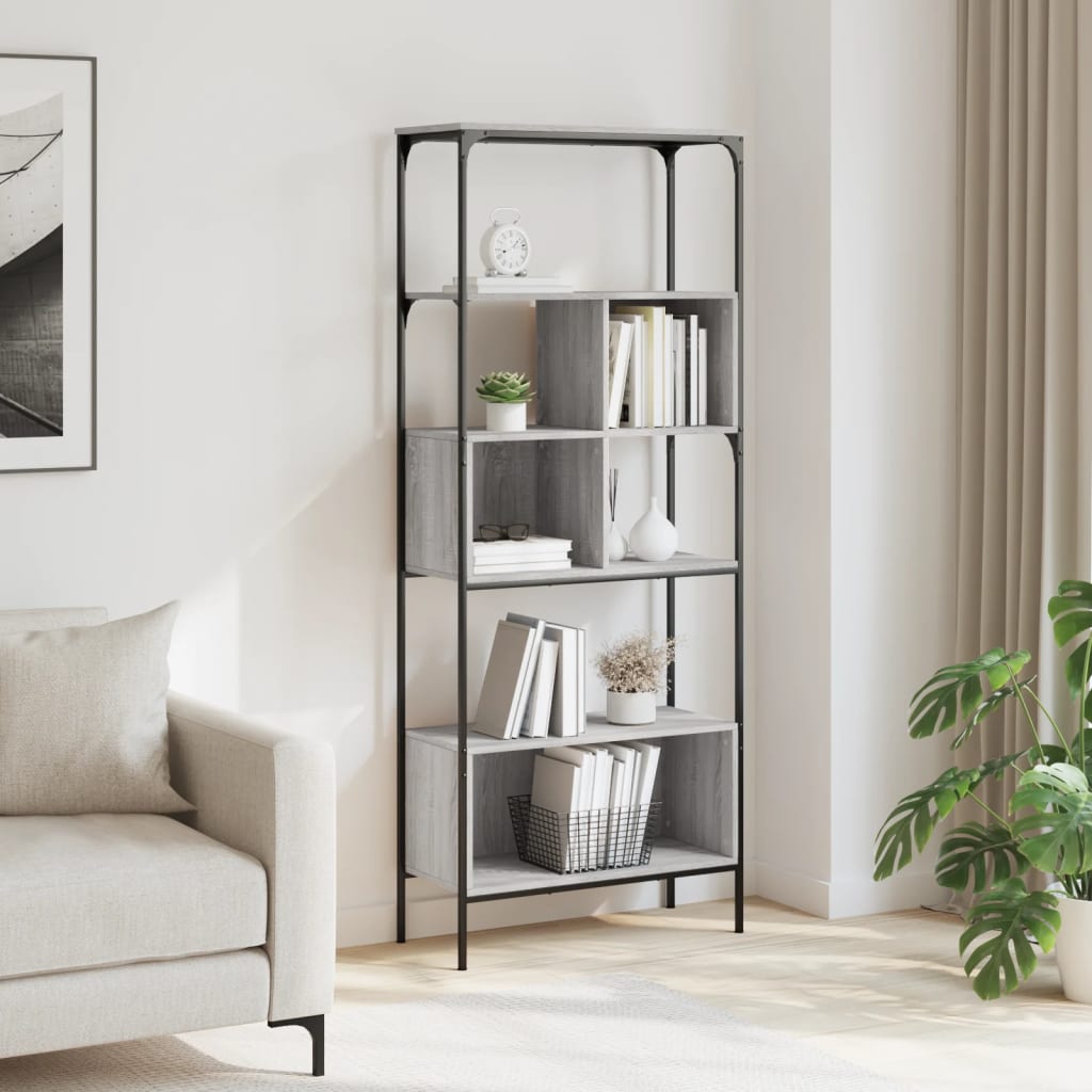 Libreria 5Ripiani Grigio Sonoma 76x33x188,5cm Legno Multistrato | homemem39