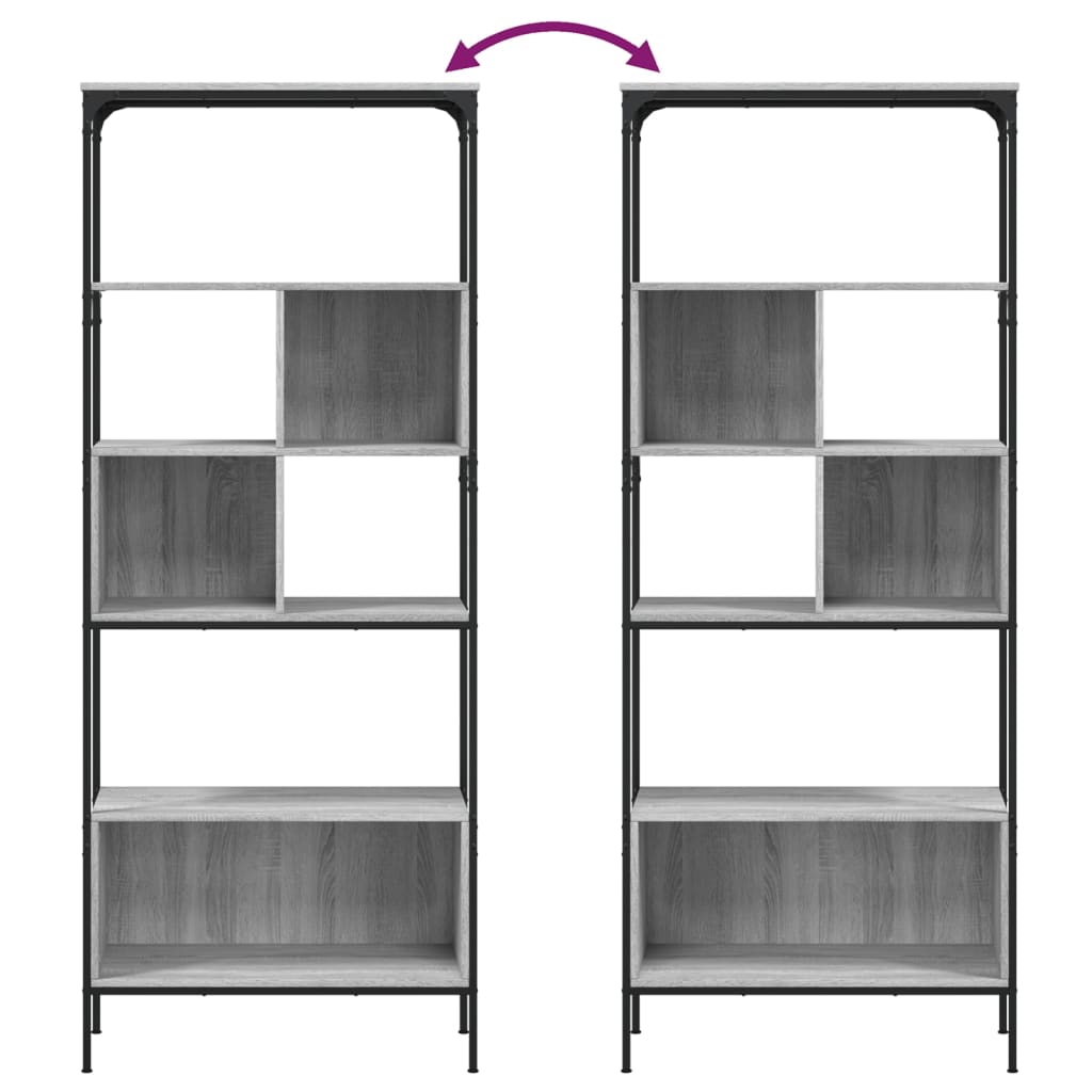 Libreria 5Ripiani Grigio Sonoma 76x33x188,5cm Legno Multistrato | homemem39