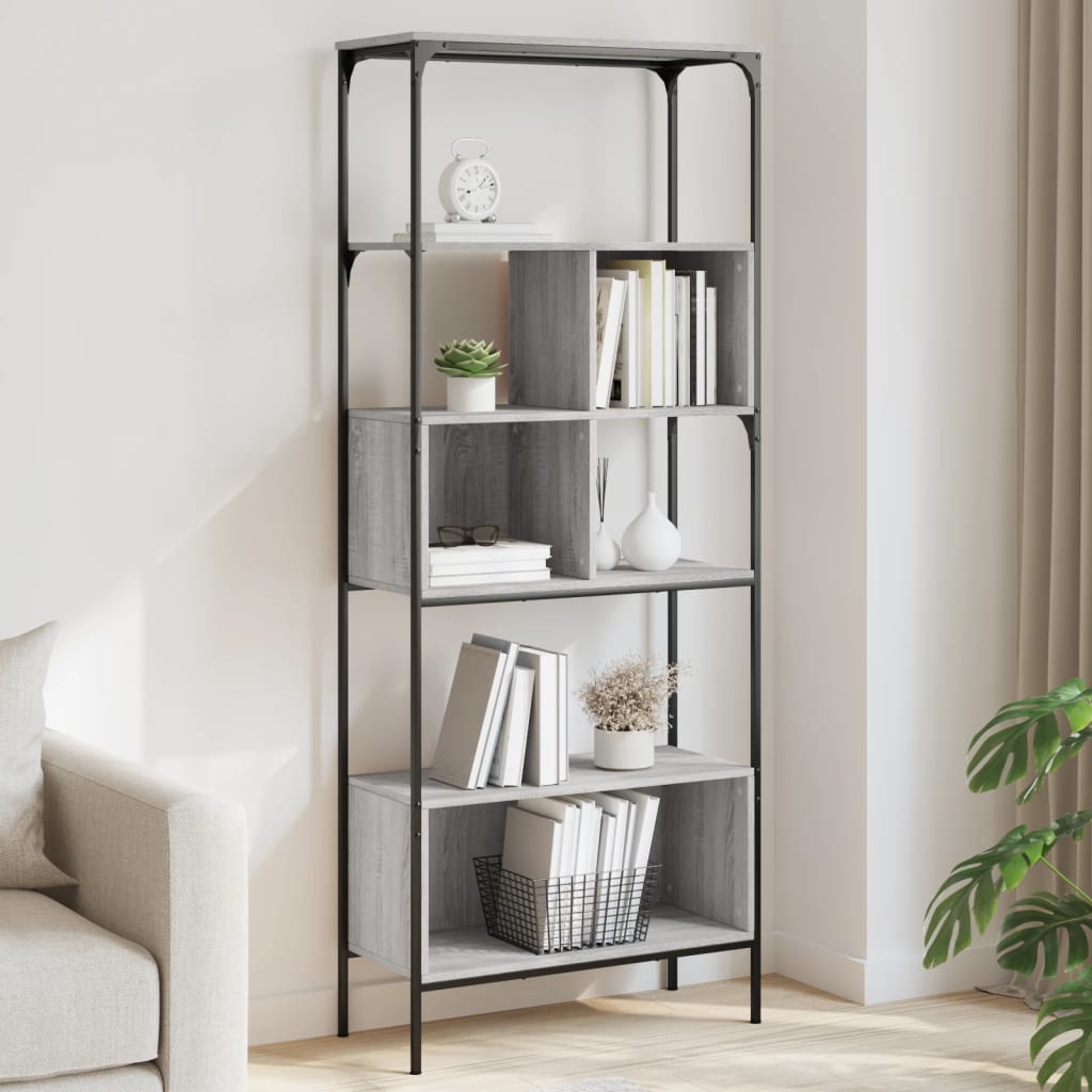 Libreria 5Ripiani Grigio Sonoma 76x33x188,5cm Legno Multistrato | homemem39