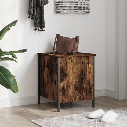 Panca Portaoggetti Rovere Fumo 40x42,5x50 cm Legno Multistrato | homemem39