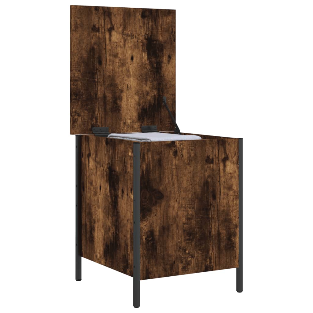 Panca Portaoggetti Rovere Fumo 40x42,5x50 cm Legno Multistrato | homemem39
