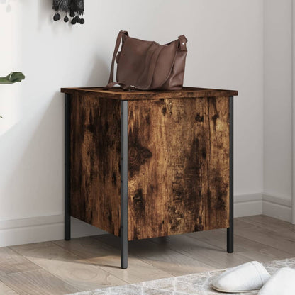 Panca Portaoggetti Rovere Fumo 40x42,5x50 cm Legno Multistrato | homemem39
