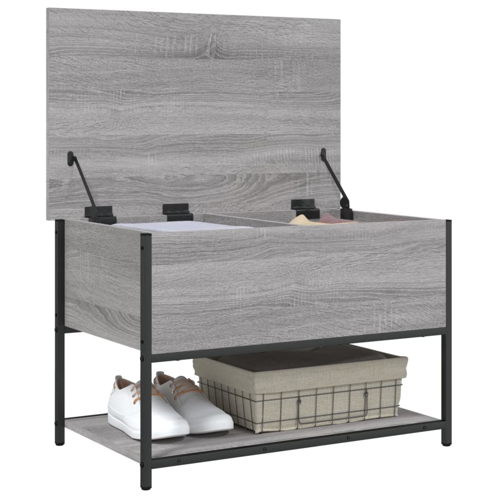 Panca Portaoggetti Grigio Sonoma 70x42,5x47cm Legno Multistrato - homemem39