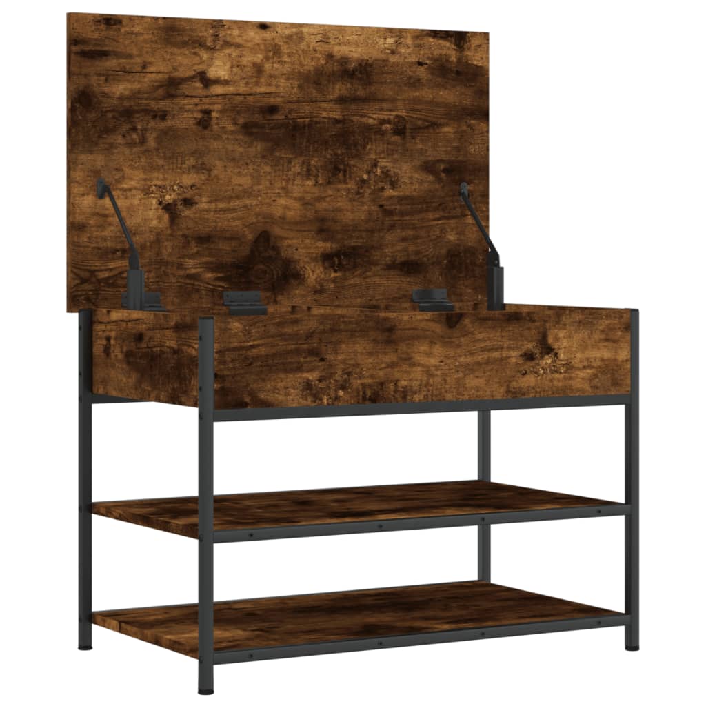 Panca Porta Scarpe Rovere Fumo 70x42,5x50 cm Legno Multistrato - homemem39