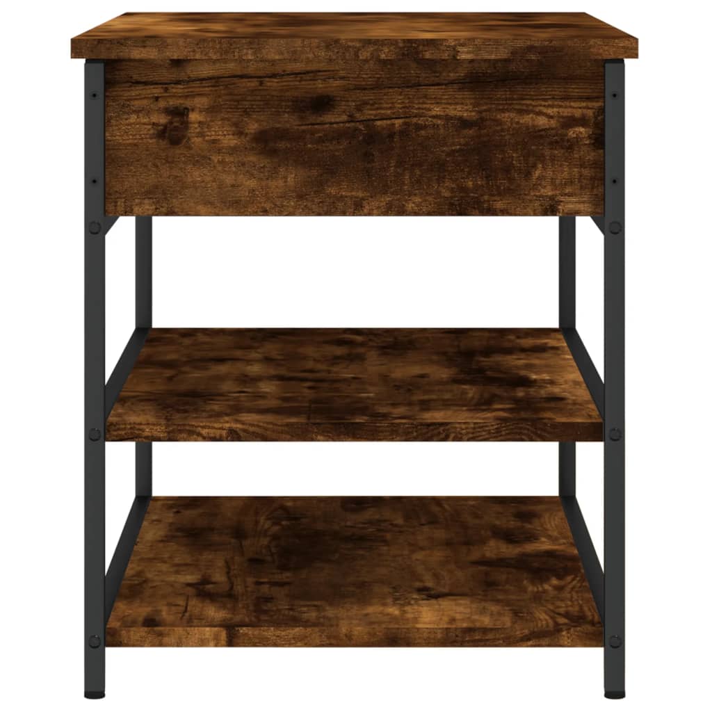 Panca Porta Scarpe Rovere Fumo 70x42,5x50 cm Legno Multistrato - homemem39