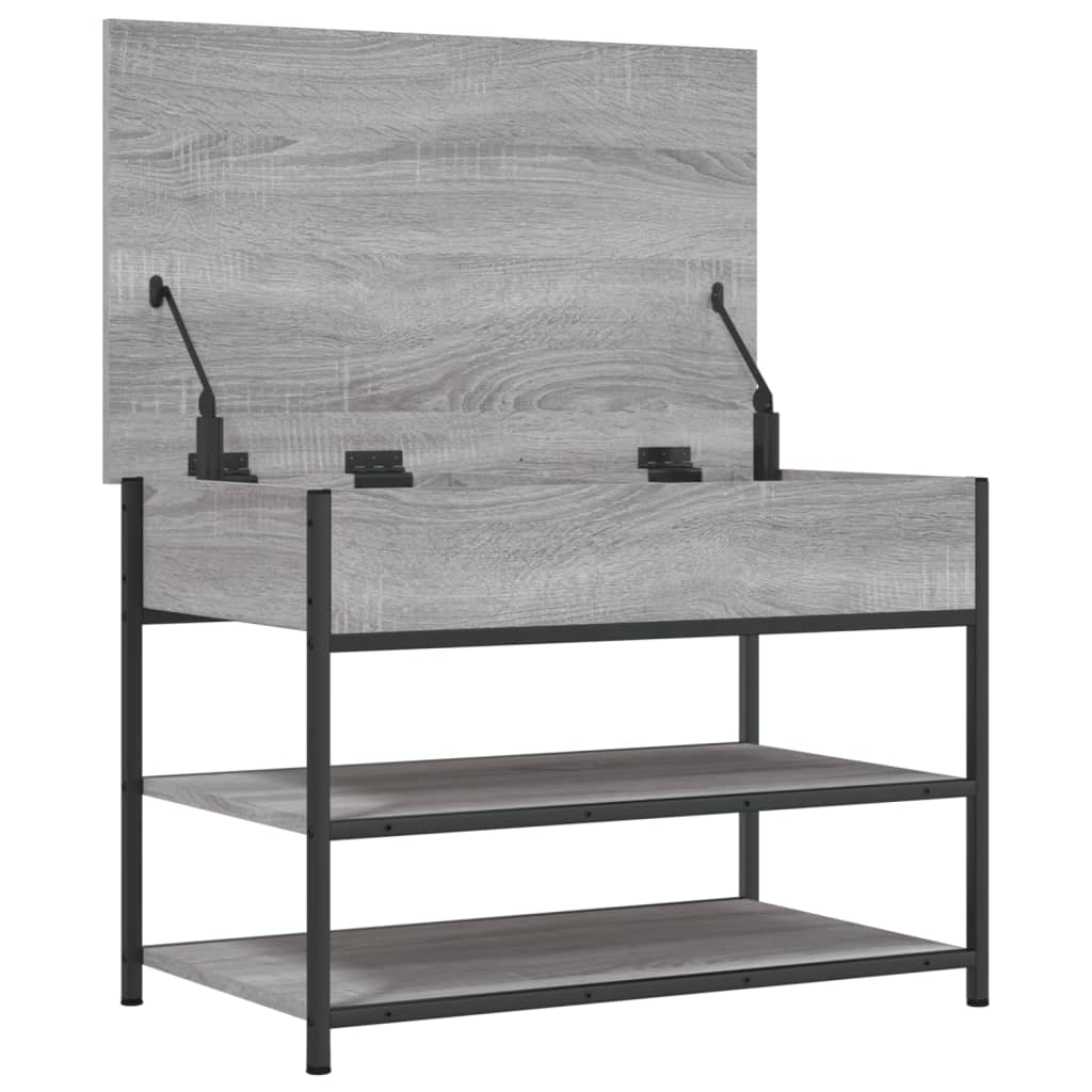 Panca Porta Scarpe Grigio Sonoma 70x42,5x50cm Legno Multistrato - homemem39