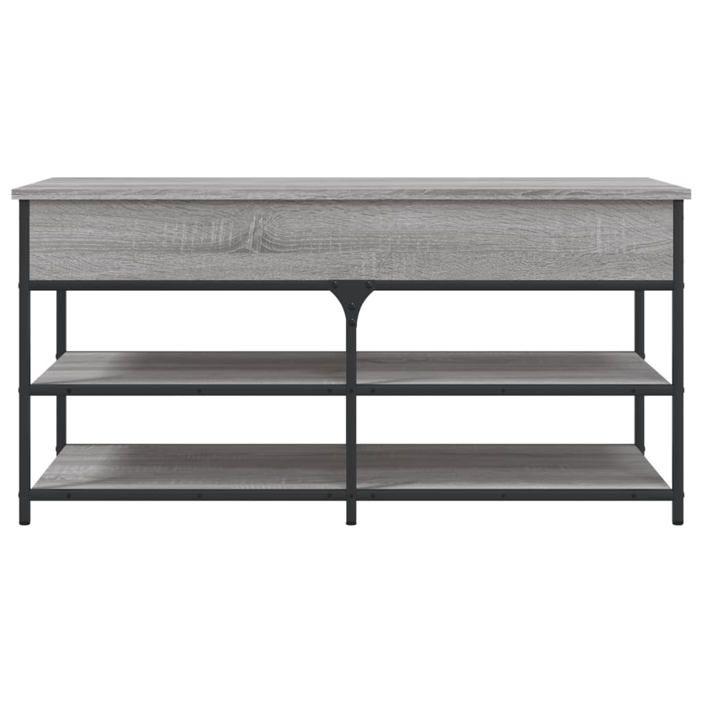 Panca Porta Scarpe Grigio Sonoma 100x42,5x50 Legno Multistrato - homemem39