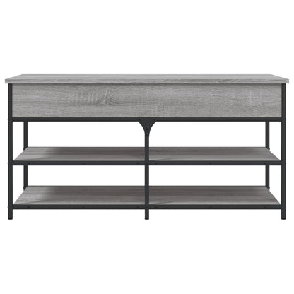Panca Porta Scarpe Grigio Sonoma 100x42,5x50 Legno Multistrato - homemem39