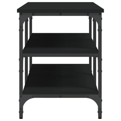 Panca Porta Scarpe Nera 100x38,5x49 cm in Legno Multistrato - homemem39