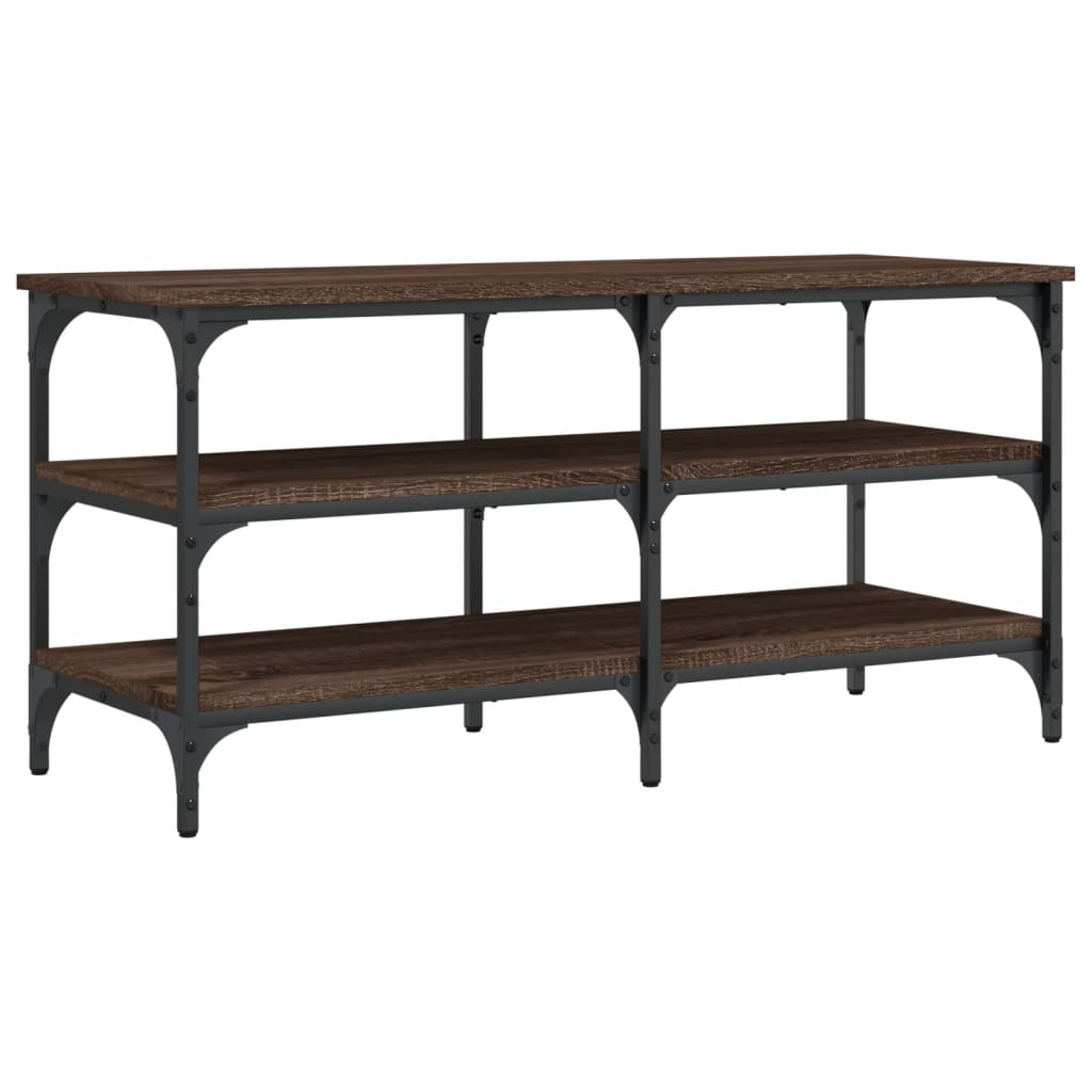 Panca Porta Scarpe Rovere Marrone 100x38,5x49 Legno Multistrato - homemem39