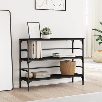 Tavolino Consolle Nero 100x32x75 cm in Legno Multistrato
