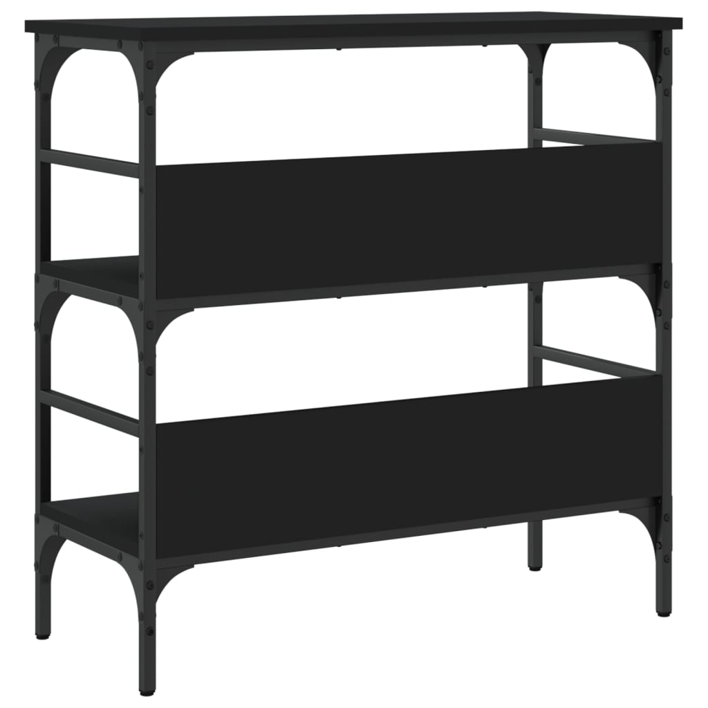 Tavolino Consolle Nero 75x32x75 cm in Legno Multistrato - homemem39