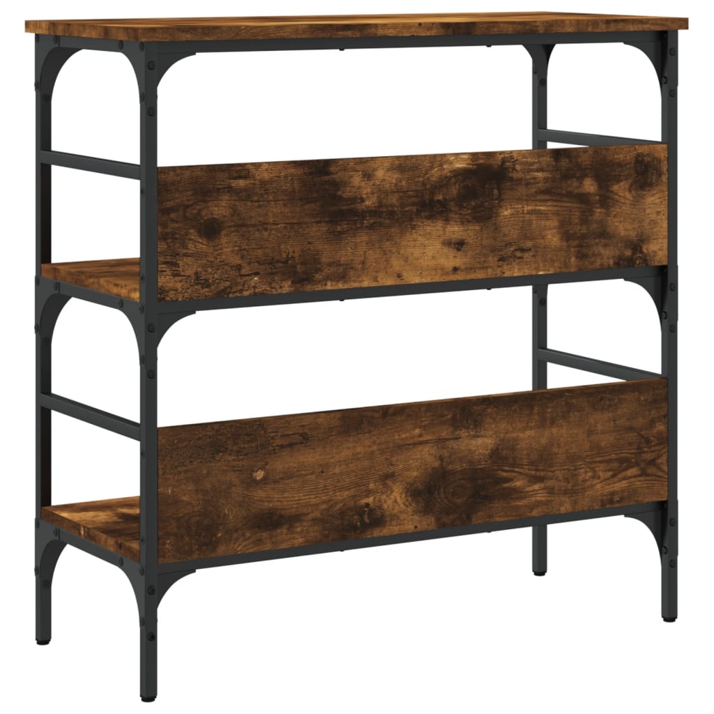 Tavolino Consolle Rovere Fumo 75x32x75 cm in Legno Multistrato | homemem39