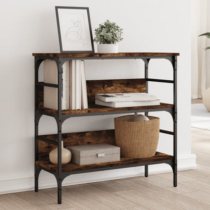Tavolino Consolle Rovere Fumo 75x32x75 cm in Legno Multistrato | homemem39
