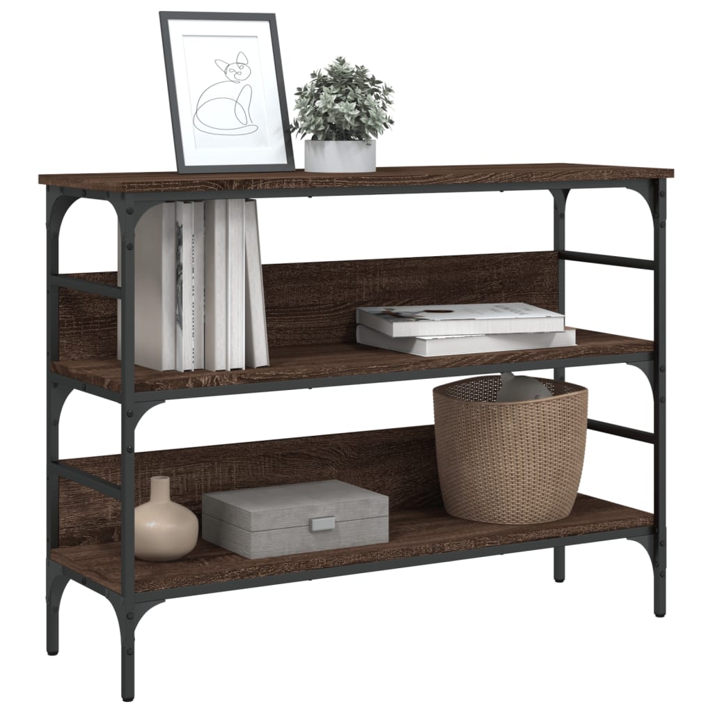Tavolino Consolle Rovere Marrone 100x32x75 cm Legno Multistrato | homemem39