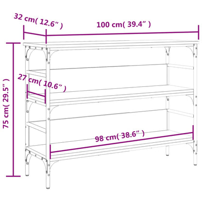 Tavolino Consolle Rovere Marrone 100x32x75 cm Legno Multistrato | homemem39
